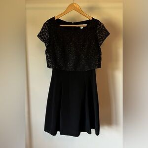 Lauren Conrad Black Embroidered Mini Dress